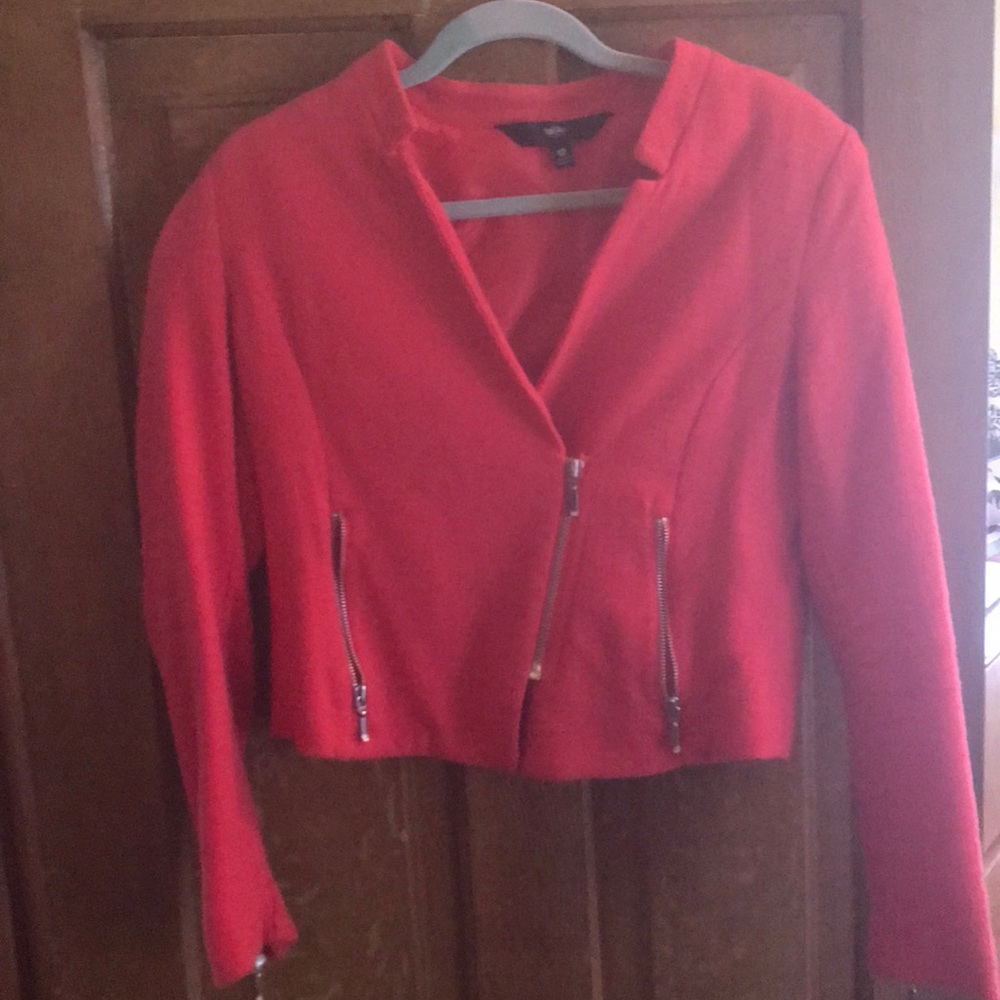 Orange zipper blazer size 12
